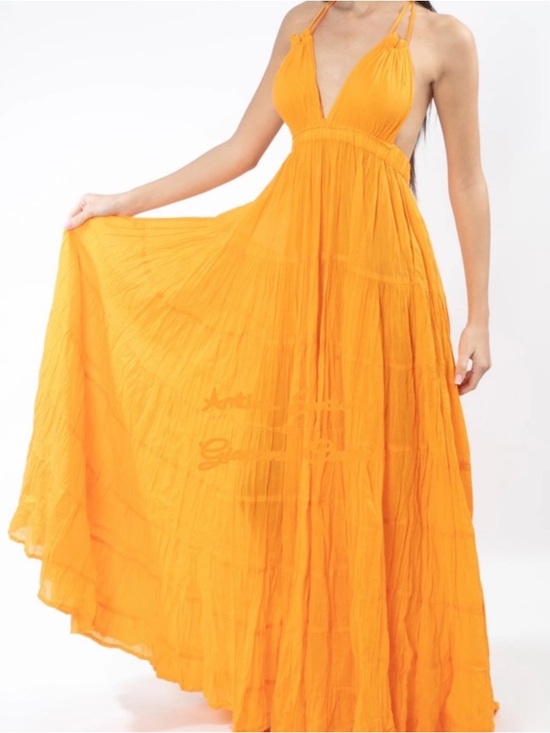 antica sartoria Dresses & Skirts - ANTICA SARTORIA Tangerine Halter Maxi Dress
